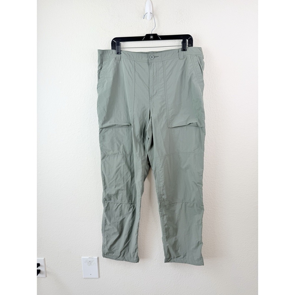 REI Co-op Hiking Pants Men's 40x32 Sage Green‎ Nylon Cargo Outdoor Granola